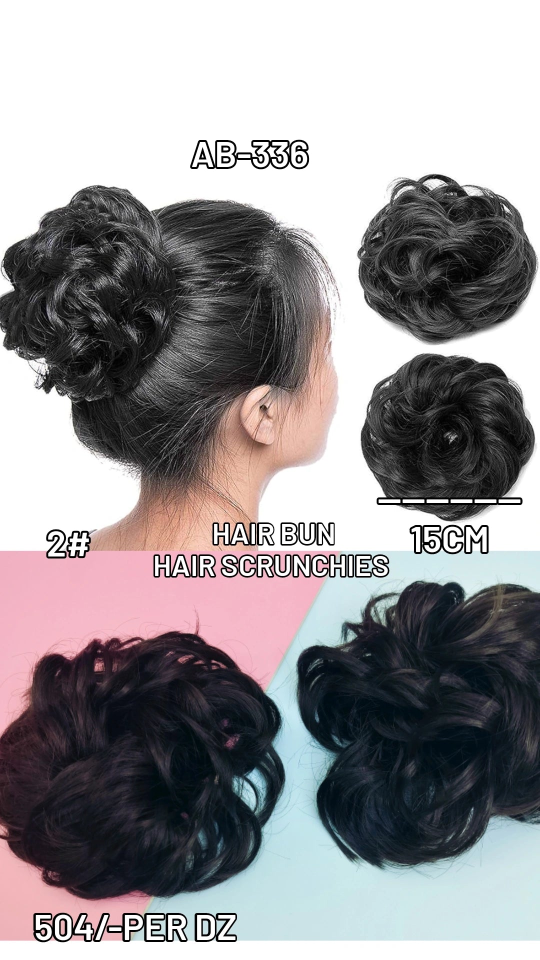 HAIR BUN HAIR SCRUNCHIES (AB-336 2#)