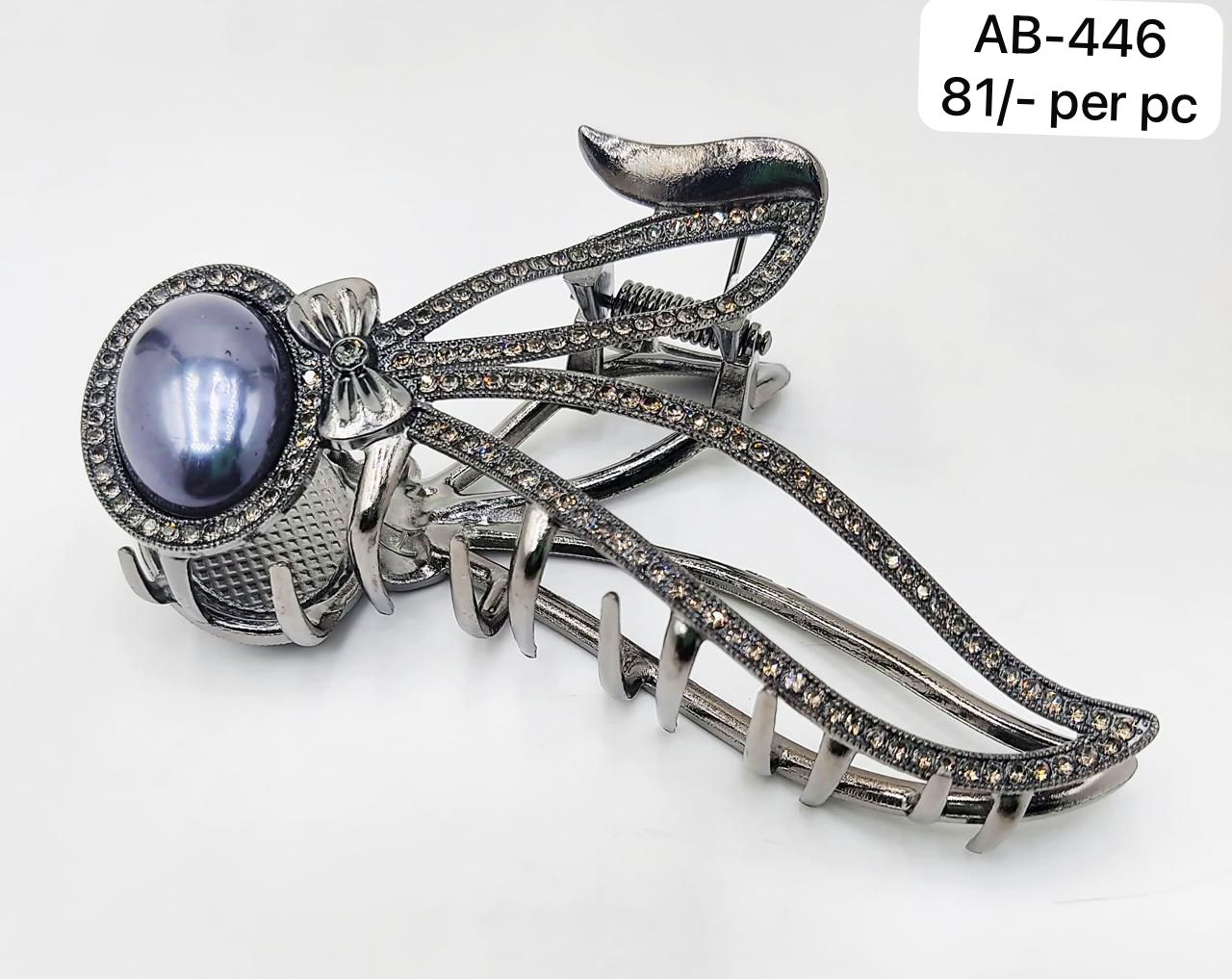 FANCY BLACK HAIR CLAWS AB446(Pack of 6)