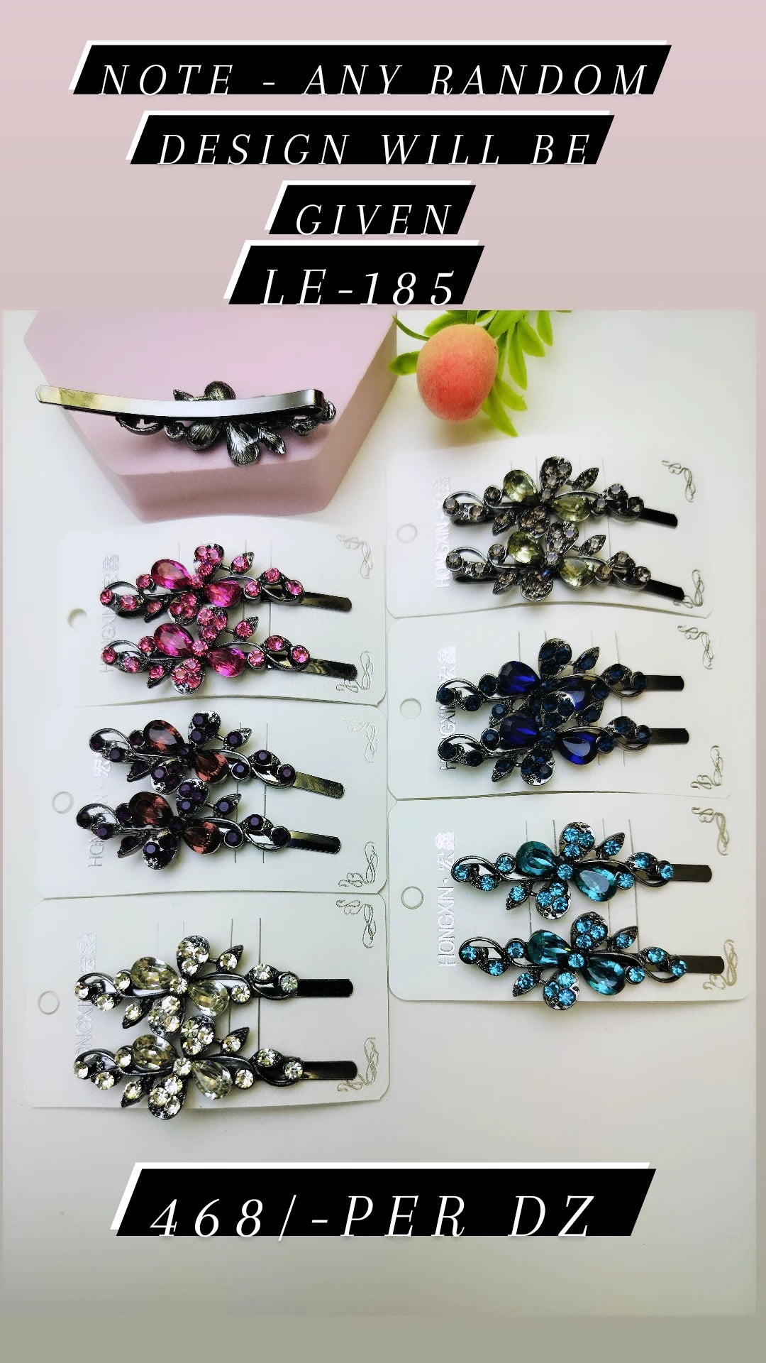 STONE HAIR SLAID PIN (pack of 12)