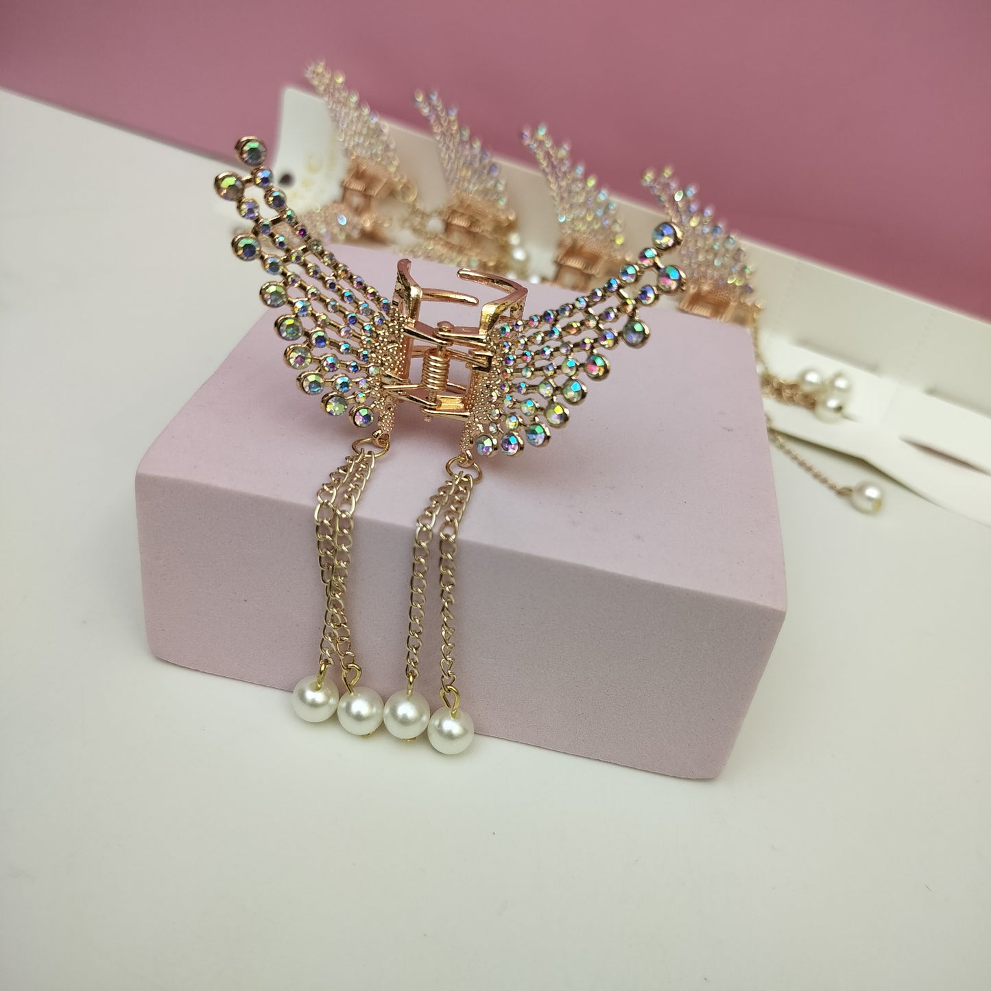 STONE ROSE GOLD BTFLY HENGGING pack of 12