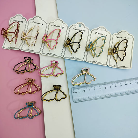BUTTERFLY METAL  HAIR CLAWS (Pack of 12)Kt487