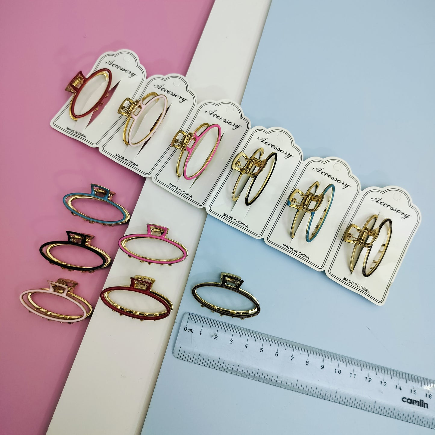 METAL  HAIR CLAWS (Pack of 12)Kt487