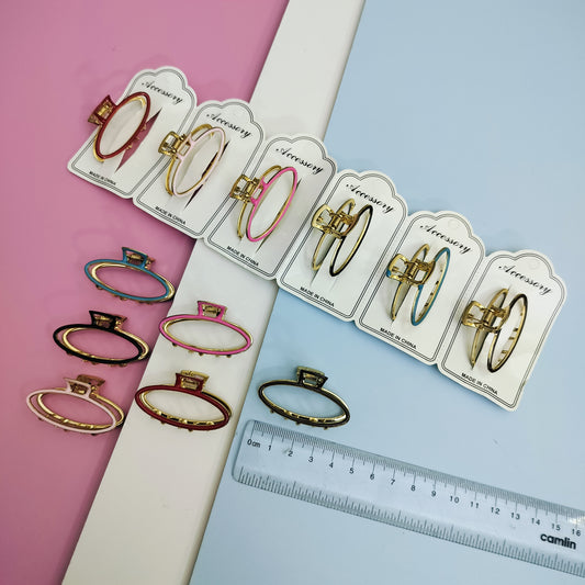METAL  HAIR CLAWS (Pack of 12)Kt487