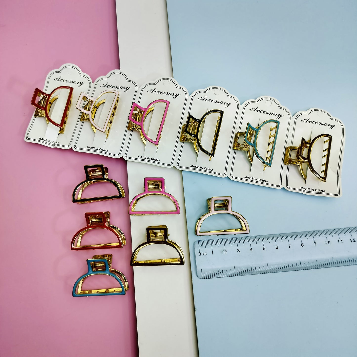 METAL HAIR CLAWS (Pack of 12)Kt487