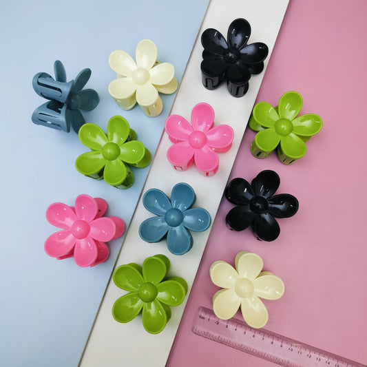FLOWER HAIR CLAWS (Pack of 12)Kt781