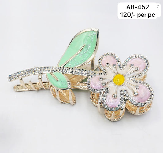 FLOWER HAIR CLAWS Ab452(Pack of 6)