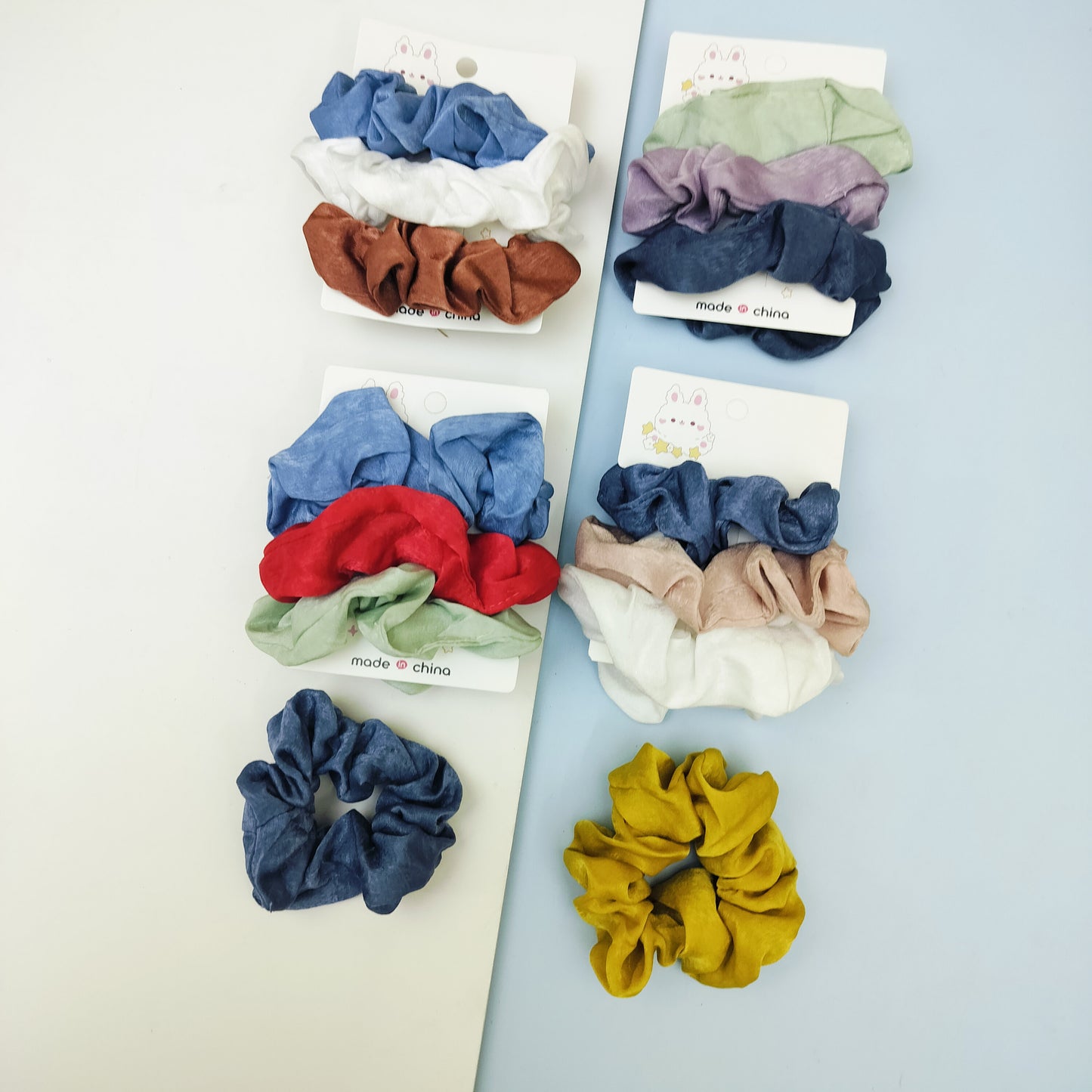 3PCS CARD SCRUNCHIES(Pack of 12 Card)Kt764