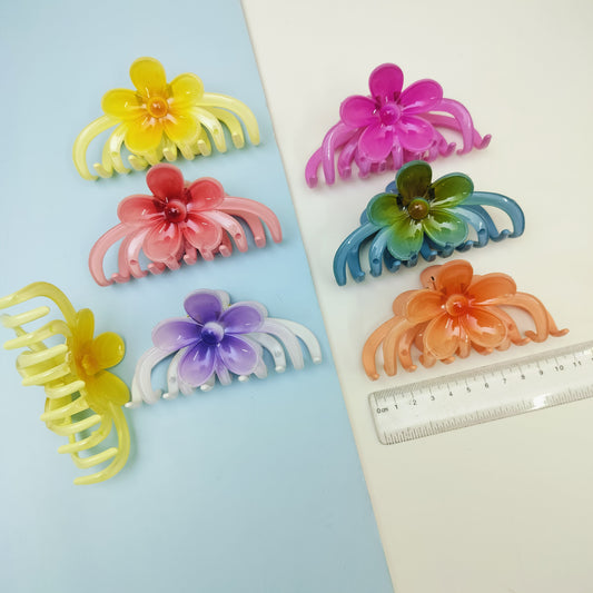 FLOWER HAIR CLAWS (Pack of 12) kt646