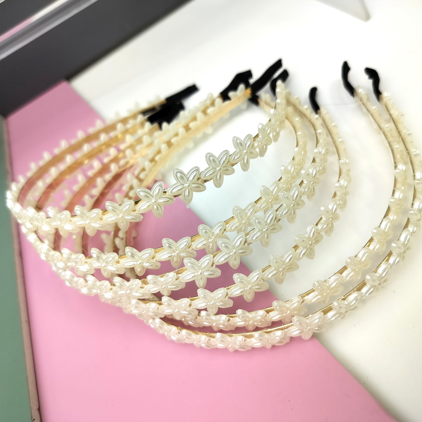 FLOWER PEARL HAIR BAND pack of 12