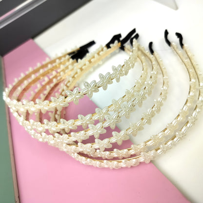 FLOWER PEARL HAIR BAND pack of 12