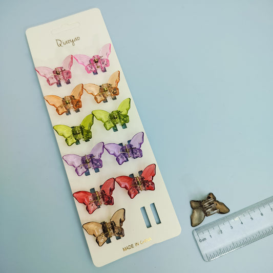 MINI BUTTERFLY HAIR CLAWS (Pack of 12)kt 437